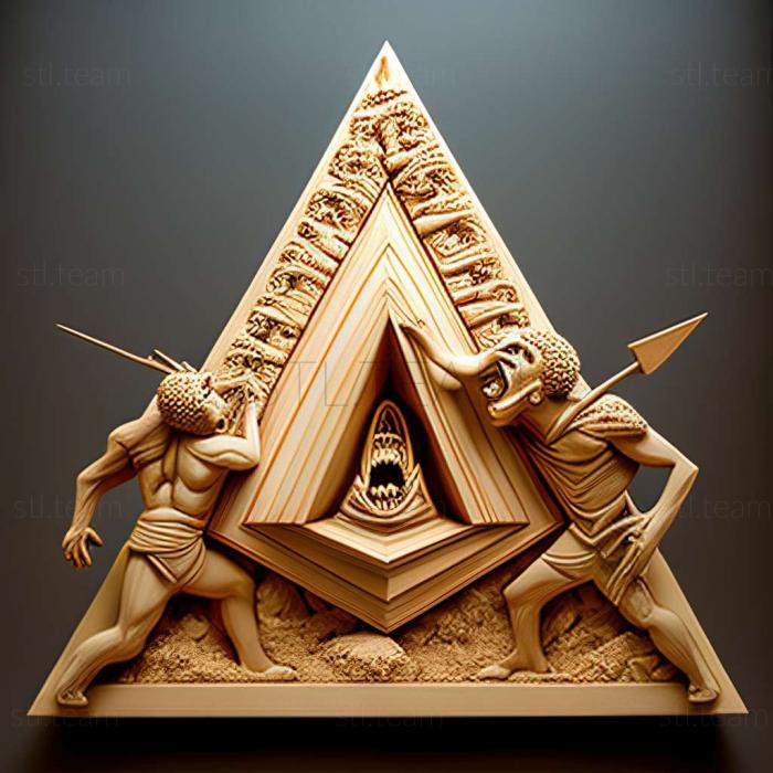 3D model A Pyramiding Rage Battle Pyramid Shinji VS Jindai (STL)
